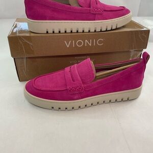 Vionic Uptown Rose Violet Shoes Women's Loafer Sz 9.5 NIB